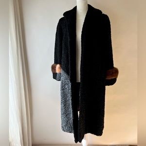 Persian Lamb with Mink Cuff Vintage Coat // Pristine Condition // Gorgeous